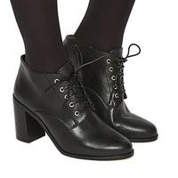 office landgirl lace up boot black leather