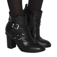 Office Lorna Strap Detail Boot BLACK