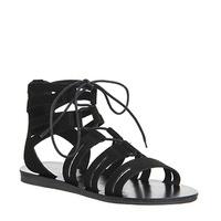 Office Banshee Lace Up Gladiator Sandal BLACK SUEDE