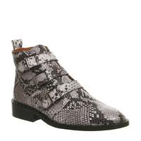 Office Lock Down Studded Buckle Boots SNAKE LEATHER