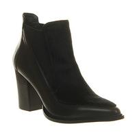 office mercy chelsea boots black leather pony effect