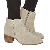 Office Luna Studded Western Boots BEIGE SUEDE