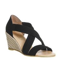 office maiden cross strap wedge black suede