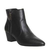 office abi side zip western boot black leather