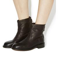 Office Birch Back Zip Boot CHOCOLATE LEATHER