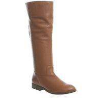 Office Ecru Back Zip Knee Boots TAN LEATHER