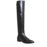 office erin stretch back boots black leather textile