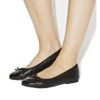 office cecilia toe cap ballet pumps black leather patent