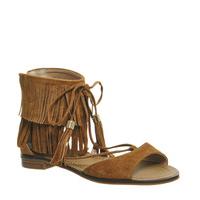 Office Bombshell Fringed Sandal TAN SUEDE