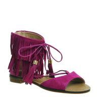 Office Bombshell Fringed Sandal PINK SUEDE