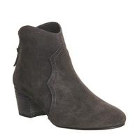 office archie back zip western boots grey suede