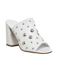 Office Harsh Studded Mule WHITE SILVER STUDS