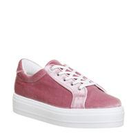 Office Diva Flatform Lace Up PINK VELVET