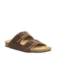 Office Hype 2 Double Strap Sandals BROWN LEATHER