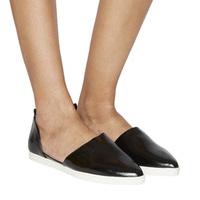 office frazzled two part point pump black