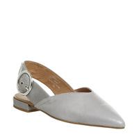 office follow up slingback point grey leather