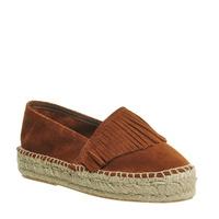 office dashing fringe tassel espardille tan suede