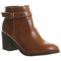 Office Favour Buckle Strap boots TAN