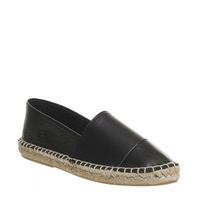 office lucky espadrille with toe cap black leather