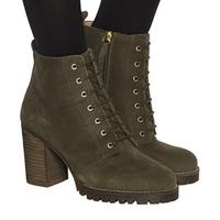 office loose lipped lace up ankle boots khaki nubuck