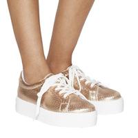 Office Diva Flatform Lace Ups ROSE GOLD SNAKE