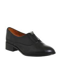 office far out zip front shoe black leather