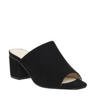 Office Madness Block Heel Mule Sandals BLACK SUEDE