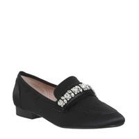 Office Finders Keepers Gem Trim Loafers BLACK SATIN