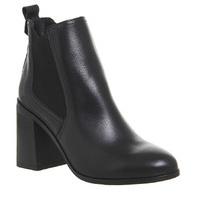 Office Lavish Smart Flared Heeled Chelseas BLACK LEATHER