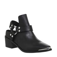 office amigo cut out harness boot black leather