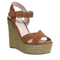 Office Ahoy Cross Strap Espadrille Wedge TAN SUEDE