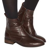 Office Ashleigh Flat Ankle Boots BROWN LEATHER
