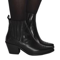 Office Lantern Western Ankle Boots BLACK LEATHER