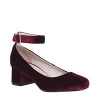 Office Flashback Block Heel Mary Jane BURGUNDY VELVET