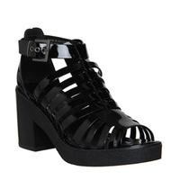 office wind up chunky sandal black patent