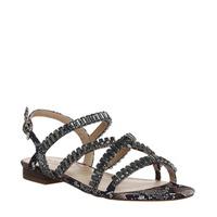 office blossom embellished sandals natural snake