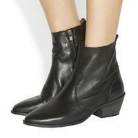 Office Leighton Unlined Western Boots BLACK LEATHER