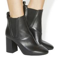 Office Lily Pad Block Heel Chelsea Boots BLACK LEATHER