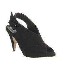 Office Flap Jack Peeptoe Shoeboot BLACK SUEDE