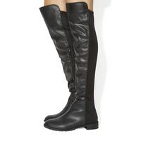 office kiwi flat over the knee boots black