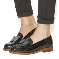 office present bow loafer black patent leather