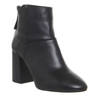 Office Lavender Soft High Heel Block Boot NEW BLACK LEATHER BLACK HEEL