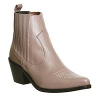 Office Lantern Western Ankle Boots NEW PINK LEATHER