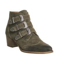 Office Jagger Multi Buckle Boot KHAKI SUEDE