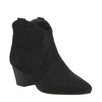 office ana conda western ankle boot black snake embossed suede