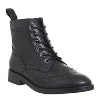 Office Anagram Brouge Lace Up Flat Boot BLACK LEATHER