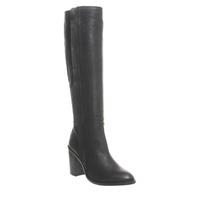 Office Kaiser Side Zip Knee Boots BLACK LEATHER