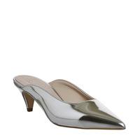 Office Martini Point Mule Kitten Heel SILVER MIRROR