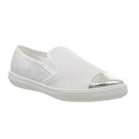 Office Rampage Toe Cap Slip On Pumps WHITE SNAKE