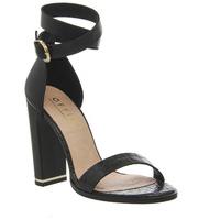 Office Tidal Strappy Metal Trim Heels BLACK CROC